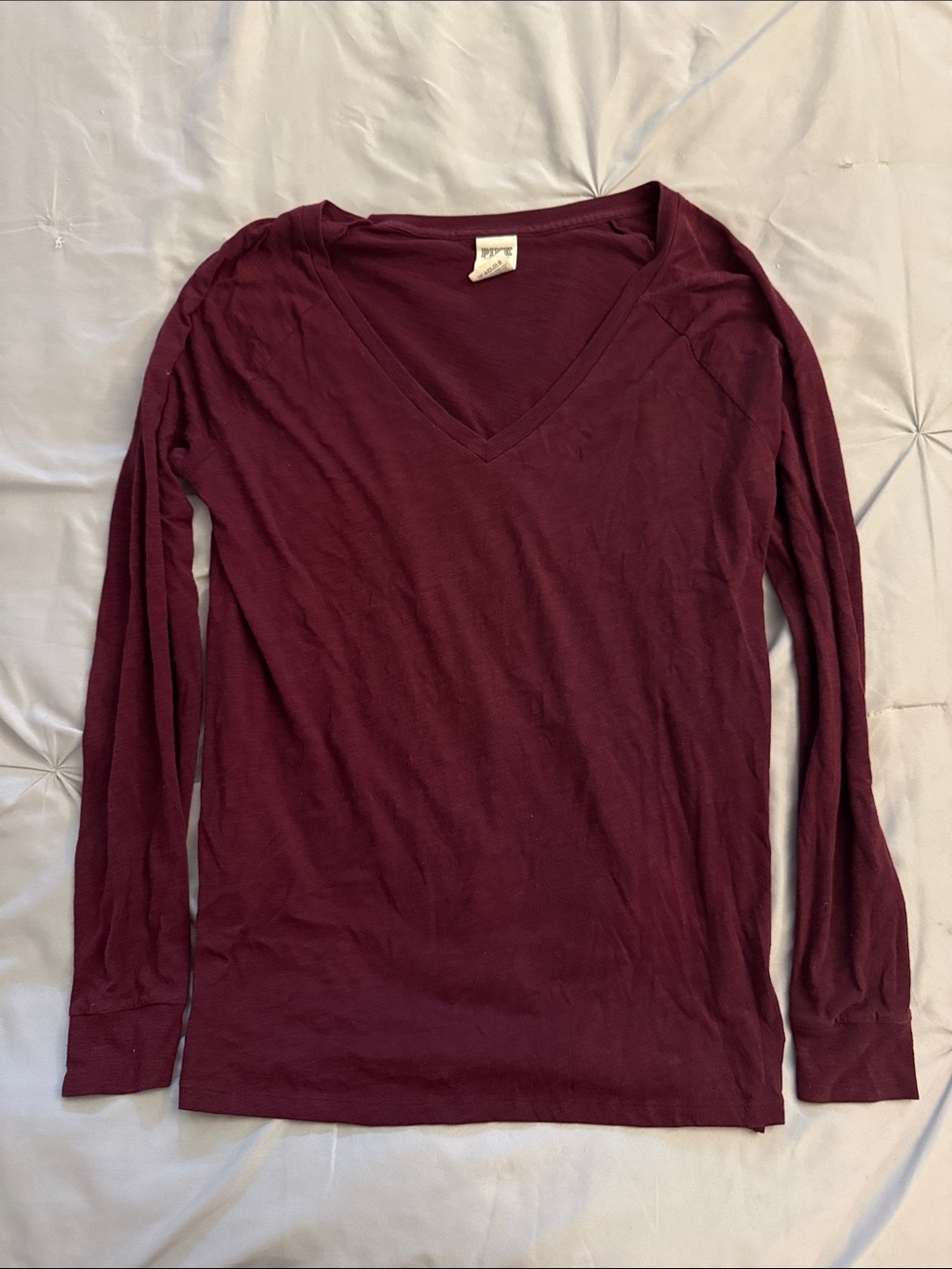 Victoria's Secret PINK Crewneck Tee - Burgundy
